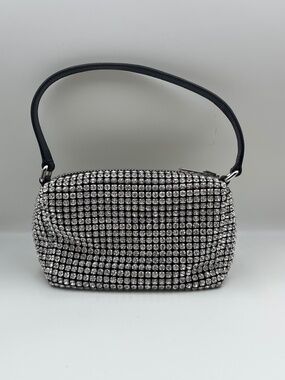 ALEXANDER WANG Heiress Bag Mesh Crystal Rhinestone handbag pouch bag silver